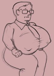 1boy, big_breasts, breasts, breasts_bigger_than_head, businessman