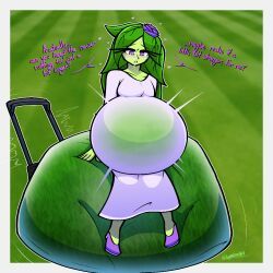 lychiiart, 1girls, belly, belly_expansion, belly_inflation