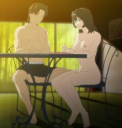 natsukawa_machiko, panchira_teacher, autograph, half_nude, naked