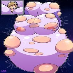 lychiiart, 1girls, about_to_burst, about_to_explode, about_to_pop