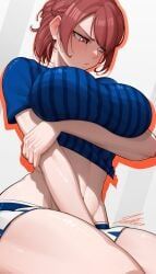 teieri_anri, blue_lock, tettora, ashamed, belly_button