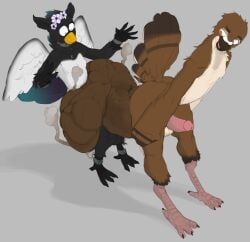 milkbreaks, 2boys, anthro, avian, beak