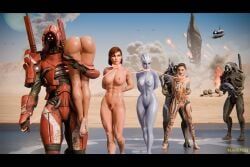 asari, commander_shepard, femshep, geth, geth_prime