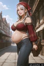 elizabeth_leonhart, original_character, lizziehot_ai, female, pregnant