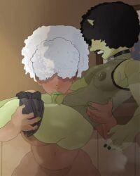 rabur3su, raburesu_, 1futa, 1girls, areolae_visible_through_clothing