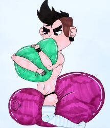 oc, lcc12345, 1boy, balloons, black_underwear