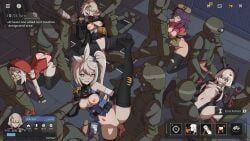 ksenia_(girls'_frontline_2), m4_sopmod_ii_(girls'_frontline), mp5_(girls'_frontline), peri_(girls'_frontline_2), sharkry_(girls'_frontline_2)