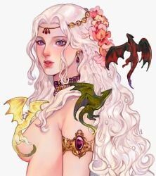 daenerys_targaryen, drogon, rhaegal, viserion, a_song_of_ice_and_fire