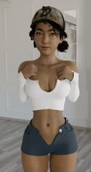 clementine_(the_walking_dead), the_walking_dead, the_walking_dead_game, frostedzai_(artist), bare_shoulders