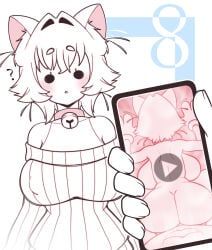 nekonari_tama, kimi_no_koto_ga_dai_dai_dai_dai_daisuki_na_100-nin_no_kanojo, 1girl, ?, animal_ear_fluff