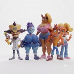 coco_bandicoot, crash_bandicoot, neo_cortex, nina_cortex, tawna_bandicoot