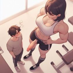 spalela, arms_on_waist, big_penis, clothed, clothing