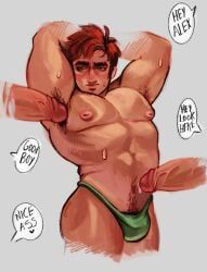 alex_mullner, stardew_valley, 3boys, armpit, armpit_fucking