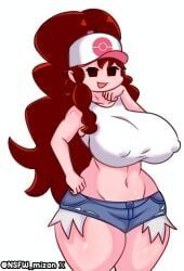 fnf_girlfriend, girlfriend_(friday_night_funkin), hilda_(pokemon)_(cosplay), fnf, friday_night_funkin