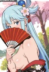 aqua_(konosuba), kono_subarashii_sekai_ni_shukufuku_wo!, konosuba, artmochiia, hanami