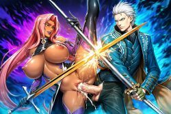 ingrid_(taimanin_asagi), vergil_(devil_may_cry), devil_may_cry, devil_may_cry_(series), taimanin_(series)