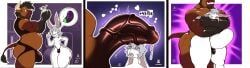 khayen_(character), khayen, 4_fingers, abdominal_bulge, abstract_background