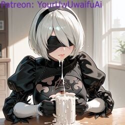 yorha_2b, nier:_automata, nier_(series), youruwuwaifuai, 1girl