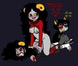aradia_megido, sollux_captor, homestuck, strilalonder, 1boy