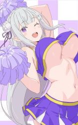 emilia_(re:zero), re:zero_kara_hajimeru_isekai_seikatsu, 1girl, alternate_costume, bare_shoulders