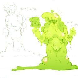 original_character, big_breasts, big_butt, green_body, nipples