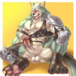 weedwolf, weedwolfeatmeat, abs, anthro, armor