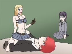 akabane_karma, nakamura_rio, okuda_manami, assassination_classroom, actualtrashhuman