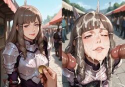 sumia_(fire_emblem), fire_emblem_awakening, vilerune, after_fellatio, armor