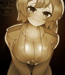general_commander_(xenofeels), xenofeels, 1girl, :3, big_breasts