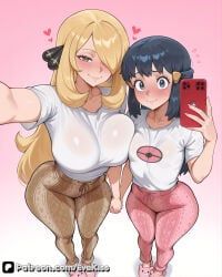 cynthia_(pokemon), dawn_(pokemon), pokemon_trainer, game_freak, hello_kitty