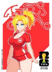 mercy, fifa, overwatch, paradigma7, blonde_hair