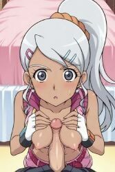 julie_makimoto, bakugan, pinku.ai, 1girl1boy, 1girls