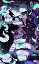 black_pearl_cookie, cookie_(cookie_run), cookie_run, goatboydraws, abdominal_bulge