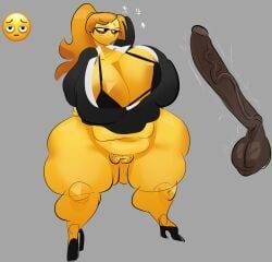 emoji, emoji_(race), greaseyhair, 1boy, 1boy1girl