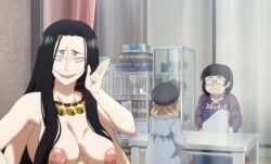 dara-san, misogiya_kaoru, reiwa_no_dara-san, areolae, black_hair