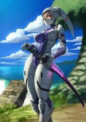 koropatel, breasts, female, katana