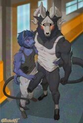 roderick_(elsifthewolf), travon, anthro, balls, big_balls
