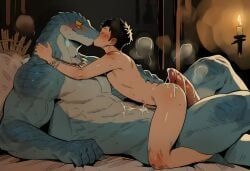 ddkk, 2boys, abs, age_difference, anthro