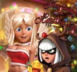 bandit_(clash_royale), battle_healer, heal_spirit_(clash_royale), christmas, clash_(series)