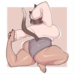 onaeane, 5_toes, animal_ears, animal_humanoid, ass