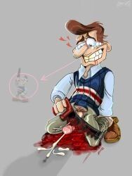woody_(neighbours_from_hell), neighbours_from_hell_(videogame), risobase, blood, castration