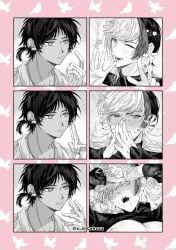 elysium_(arknights), thorns_(arknights), arknights, 2boys, animal_print