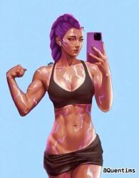 rumi_(kpop_demon_hunters), kpop_demon_hunters, quentims, 1girls, abs