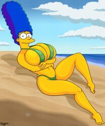 marge_simpson, 20th_century_studios, the_simpsons, mrbooblover, beach