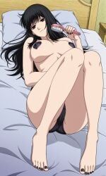 osaragi_(sakamoto_days), sakamoto_days, 1girl,, barefoot,, bed,