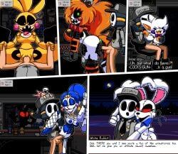 anti_groove, ballora_(fnafsl), lolbit_(fnaf), lolbit_(frickbears), minireena_(fnafsl)