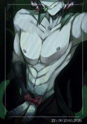harlequin_(the_freak_circus), the_freak_circus, aggressivedog01_(artist), black_hair, bowtie