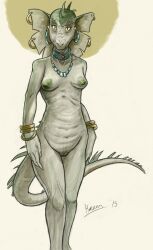 lizard_queen, kazen101, agamid, anthro, bracelet