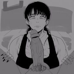 mitaka_asa, chainsaw_man, eksaito, 1boy, 1girls