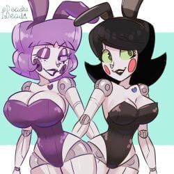 emmy_the_nandroid, emmy_the_robot, deadraisdead, 2girls, black_hair